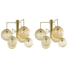 Pair of Contemporary Six-Arm Italian Chandeliers