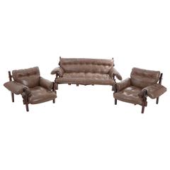 Lounge Set Moleca by Sergio Rodrigues in Brazilian Jacarandá and Leather , 1963 6