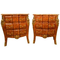Good Pair of Rosewood French Louis XVI Style Three-Drawer Chests 