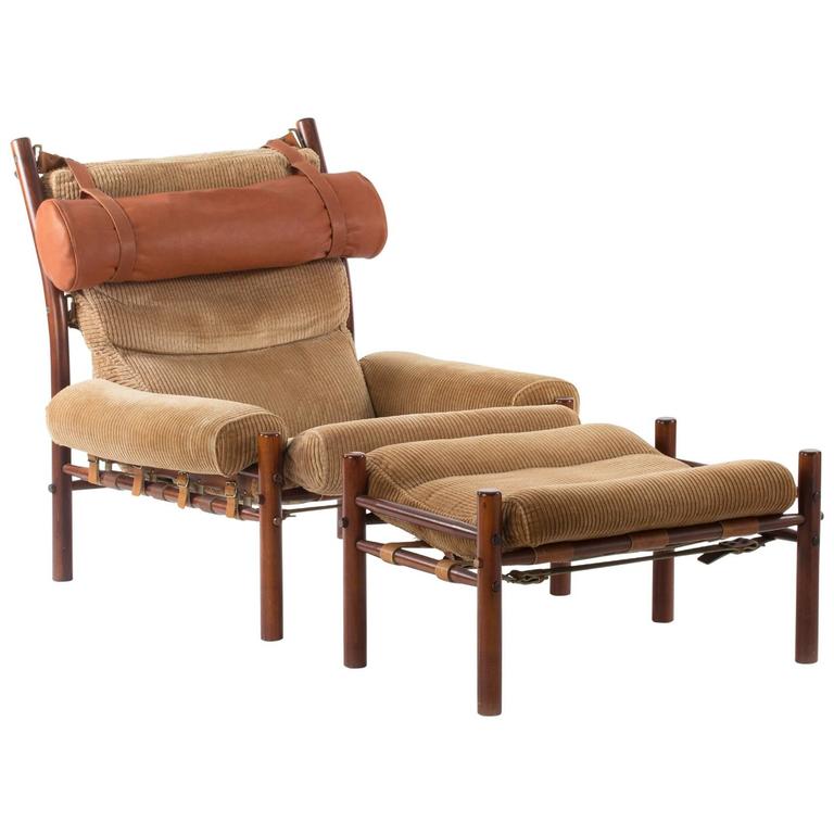 “Inka” Lounge Chair and Ottoman by Arne Norell