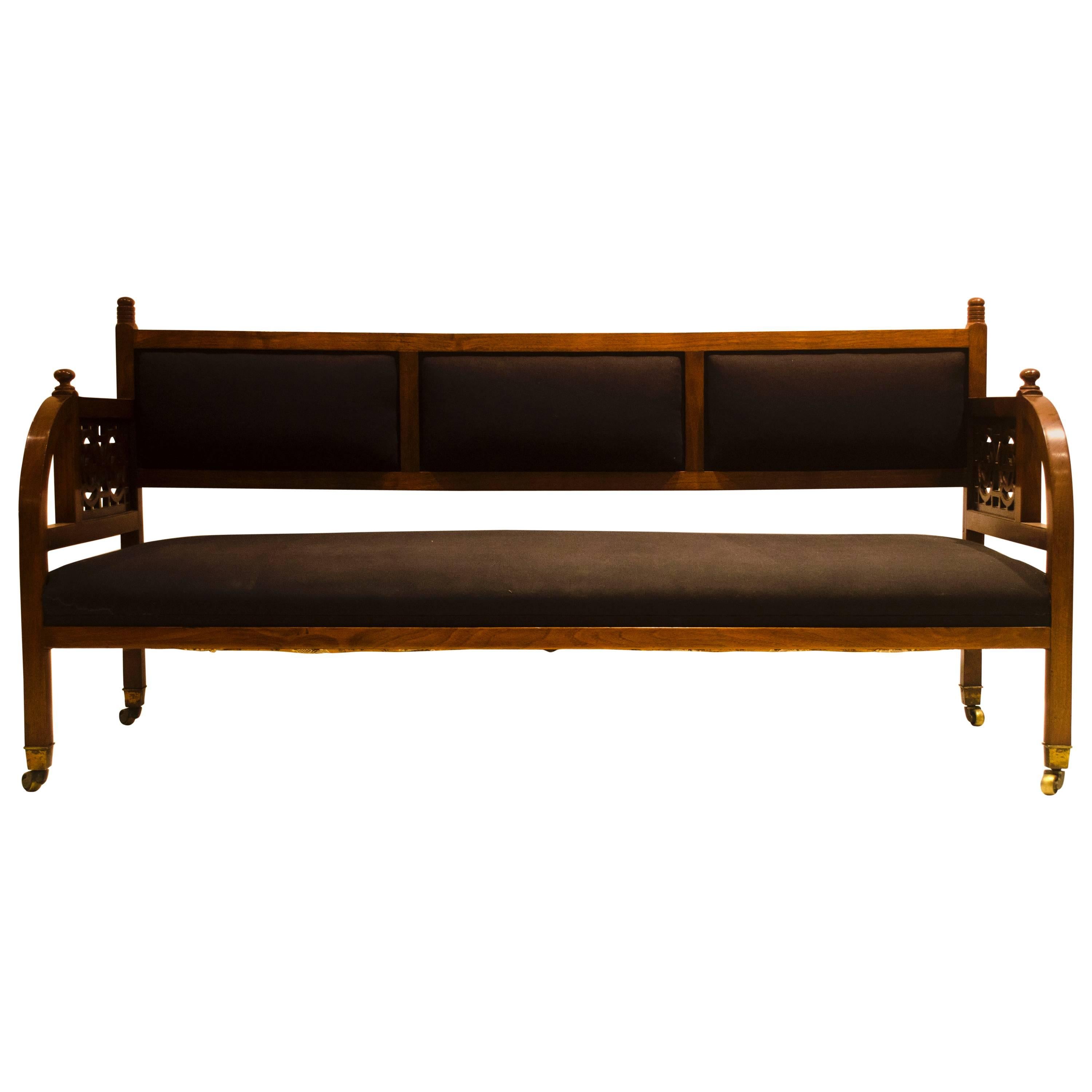 Anglo-Japanese Mahogany Settee by E.W. Godwin and probably made by William Watt