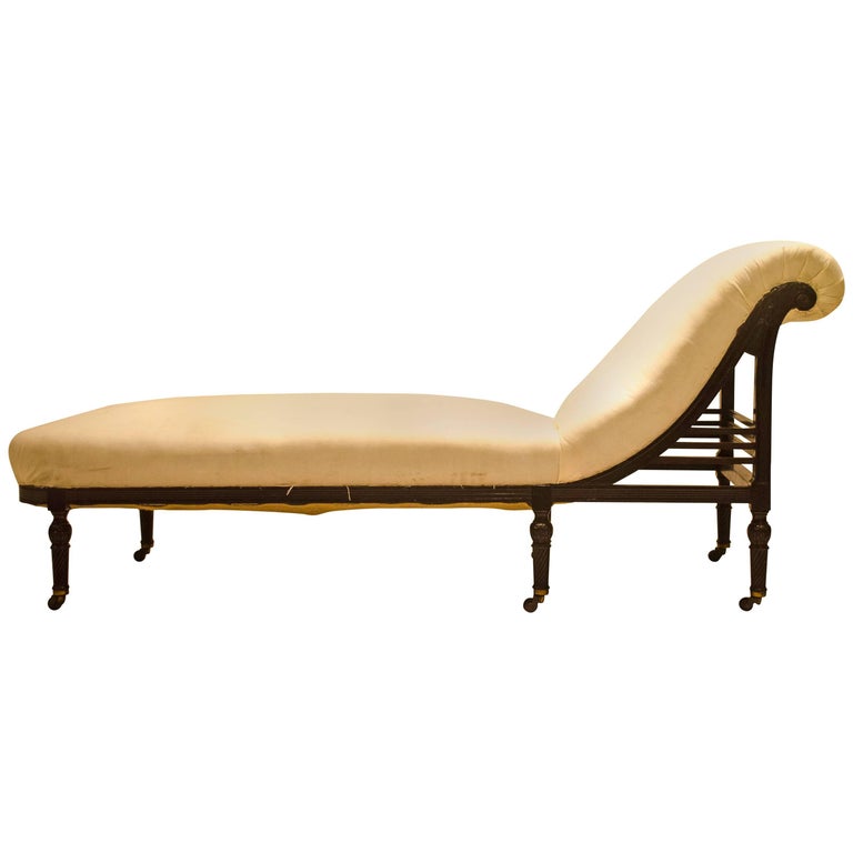 E W Godwin, Collinson & Lock rosewood chaise lounge, 1880, offered by Puritan Values