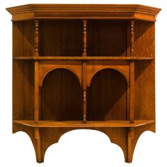 Set of Arts & Crafts Hanging Oak Wall Shelves by E W Godwin 3