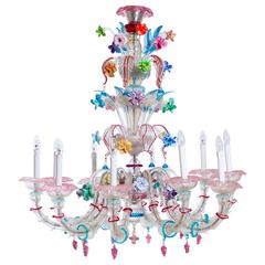 Italian Ca'rezzonico Chandelier in Murano Glass by Galliano Ferro 8