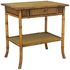 French Bamboo Side Table