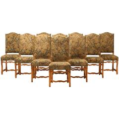 French Louis XIII Style Dining Chairs, Set of Ten 1