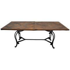 French Wood Parquet Top Table