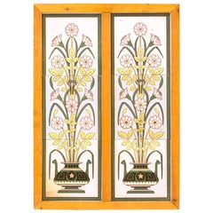 Two Sets of Arts & Crafts Floral Tiles Designed by Dr C. Dresser