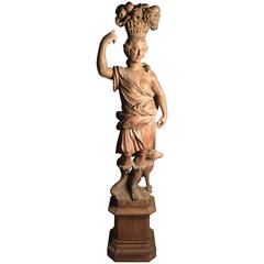 Mid-19th Century Carved Statue of Classical Woman