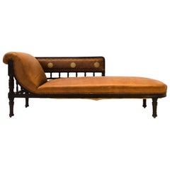 Anglo-Japanese Ebonized Chaise Longue Attributed to E W Godwin