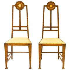 Pair of Arts & Crafts Oak Side Chairs by G M Ellwood, Made by J S Henry 10