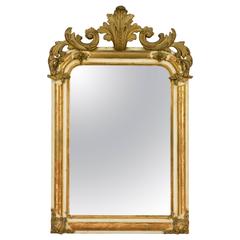 French Louis XV Style Painted and Gilded Mirror