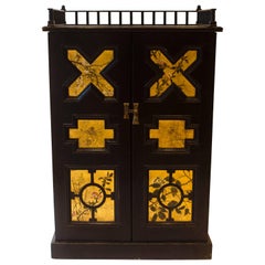 Antique Dr Christopher Dresser attributed, An Aesthetic Movement Ebonised Music Cabinet