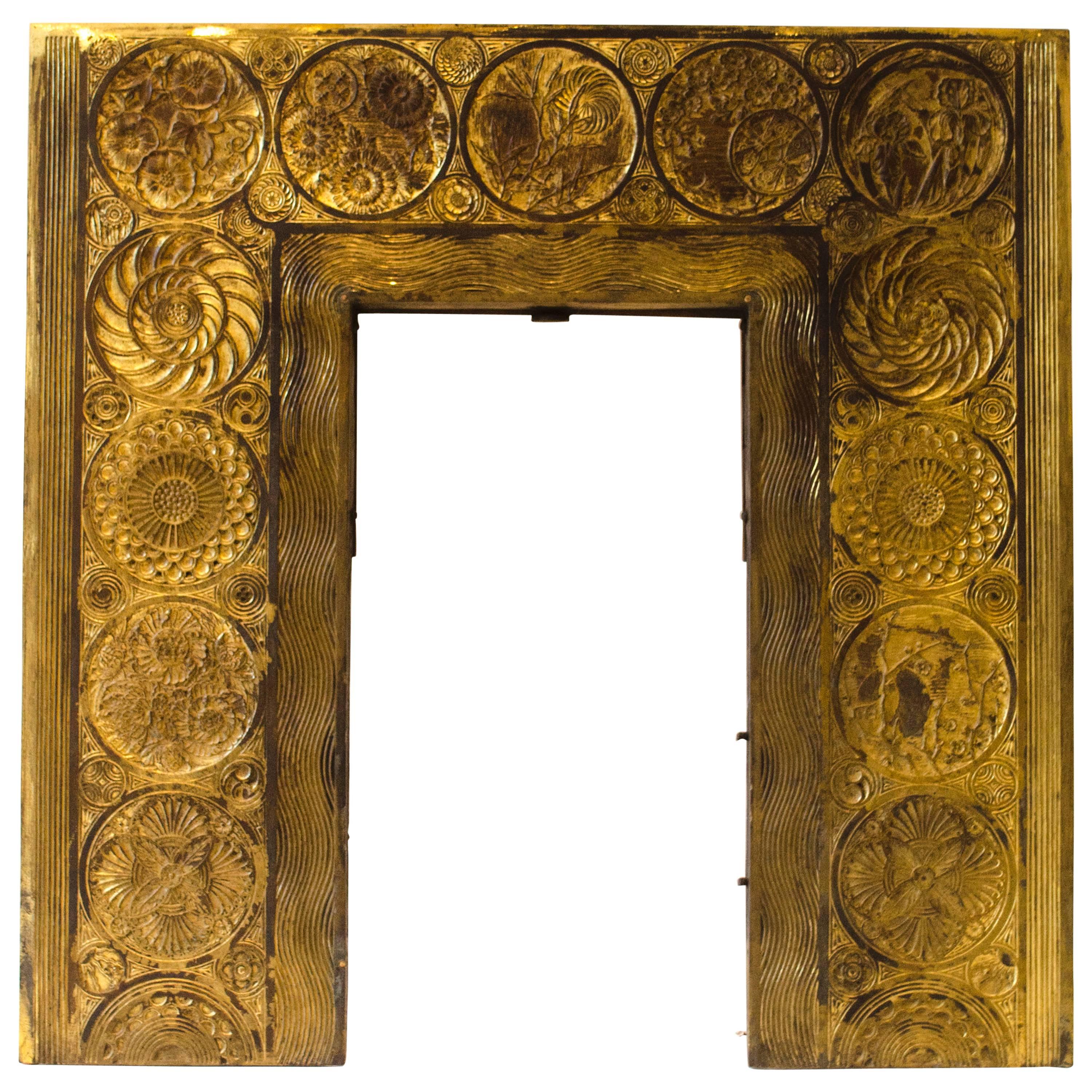 A Rare & Important Anglo-Japanese Cast Brass Fireplace Insert by Thomas Jeckyll