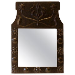 Copper Arts & Crafts Mirror Attributed to J. Pearson
