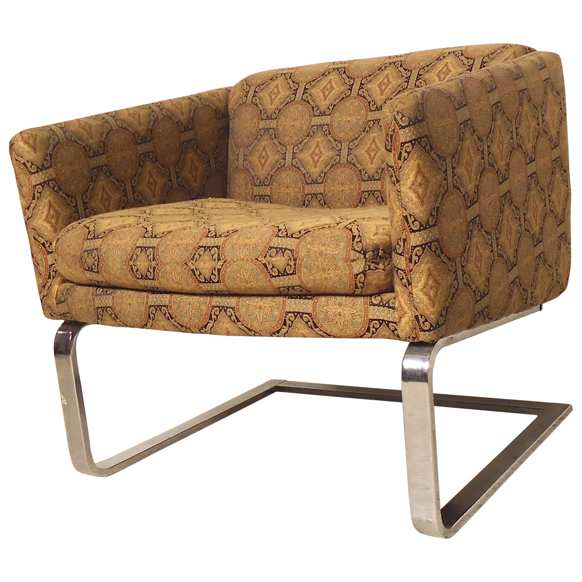 Milo Baughman Style Cantilever Tub Chair