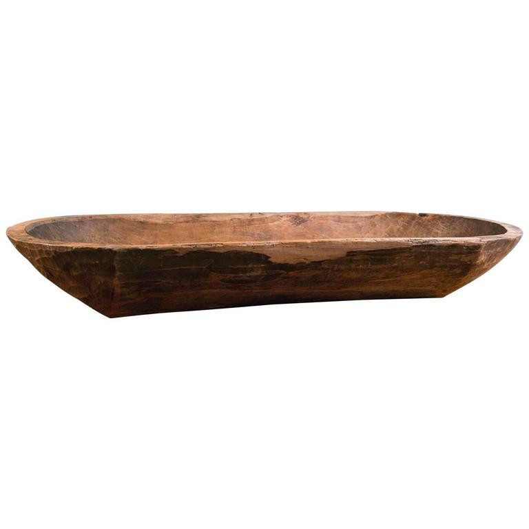 HandCarved Rustic American Wooden Trough, circa 1900 at 1stDibs