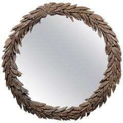 Antique Round Carved Mirror