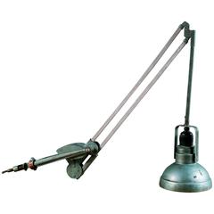 Erpe Industrial Articulating Arm Drafting Table Lamp with Clamp, circa 1940 5