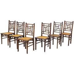 Set of Six Faux Bamboo Chairs