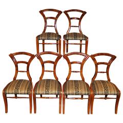 Set of Six 19th Century Biedermeier Side Chairs