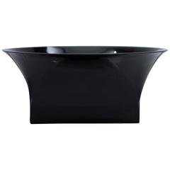 Large Black Glass Bowl by Sergio Asti for Venini, 1972