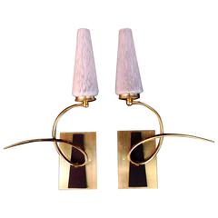 Beautiful and Sexy Pair of French Mid-Century Sconces by Maison Arlus 5