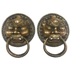 Vintage Pair of Chinese Brass Knockers