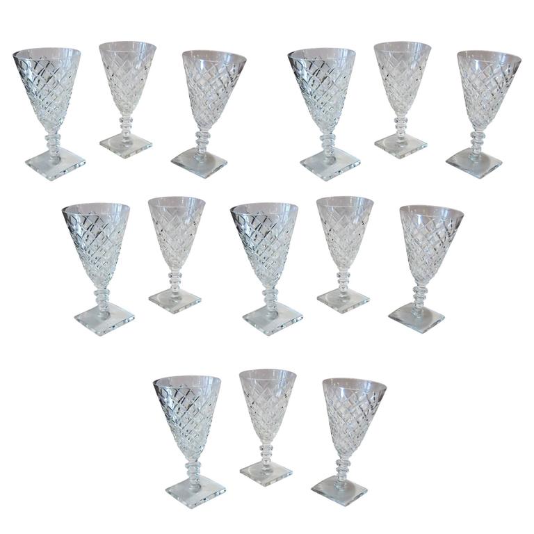 Set of 14 Antique Wine Glasses For Sale at 1stDibs