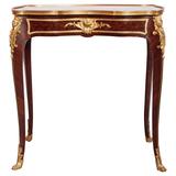 Table en parqueterie de bois de violette et bronze doré du 19ème siècle par P Sormani