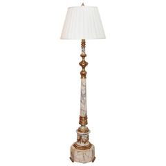 Late 19th Century French Louis XVI Marble and Gilt Bronze Column Floor Lamp