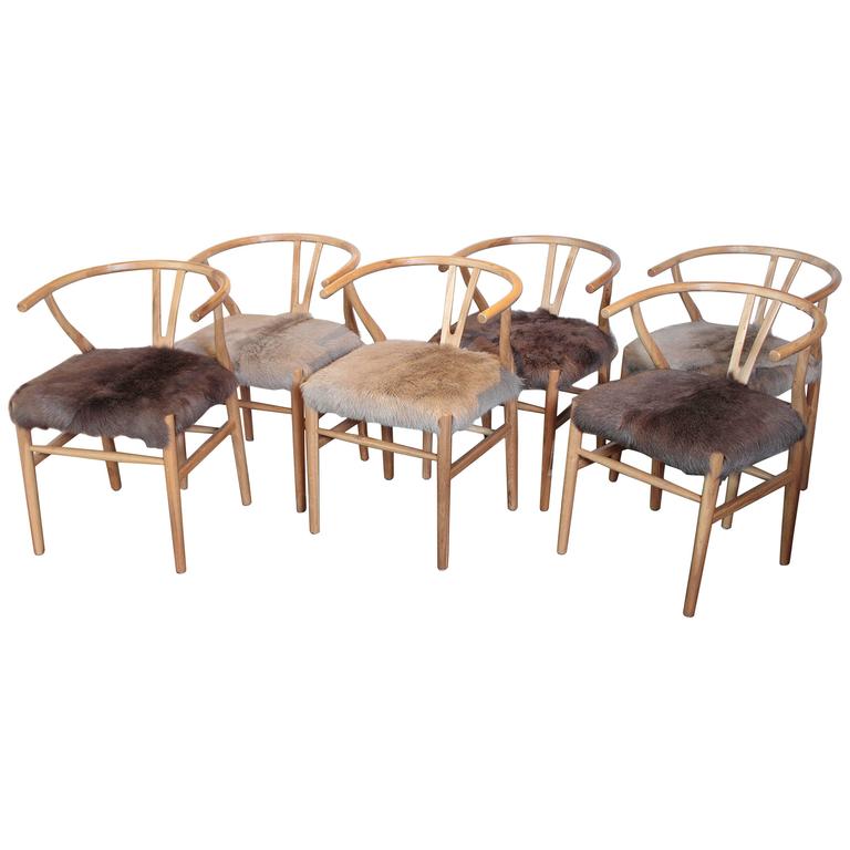 Scandinavian Modern Fur Dining Chairs For Sale at 1stDibs