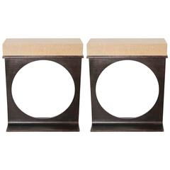 Pair of Contemporary Circle Entry Tables