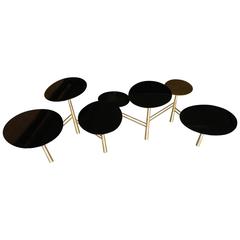 "The Pebble Table" in Brass and Black Lacquer by Contemporary Designer Nada Debs