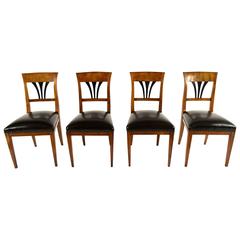Set of Four Dining Chairs 19th Century Biedermeier Style