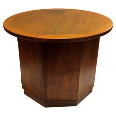 Mid-Century American Modern Hexagon Round Walnut Cocktail or Coffee Table 12