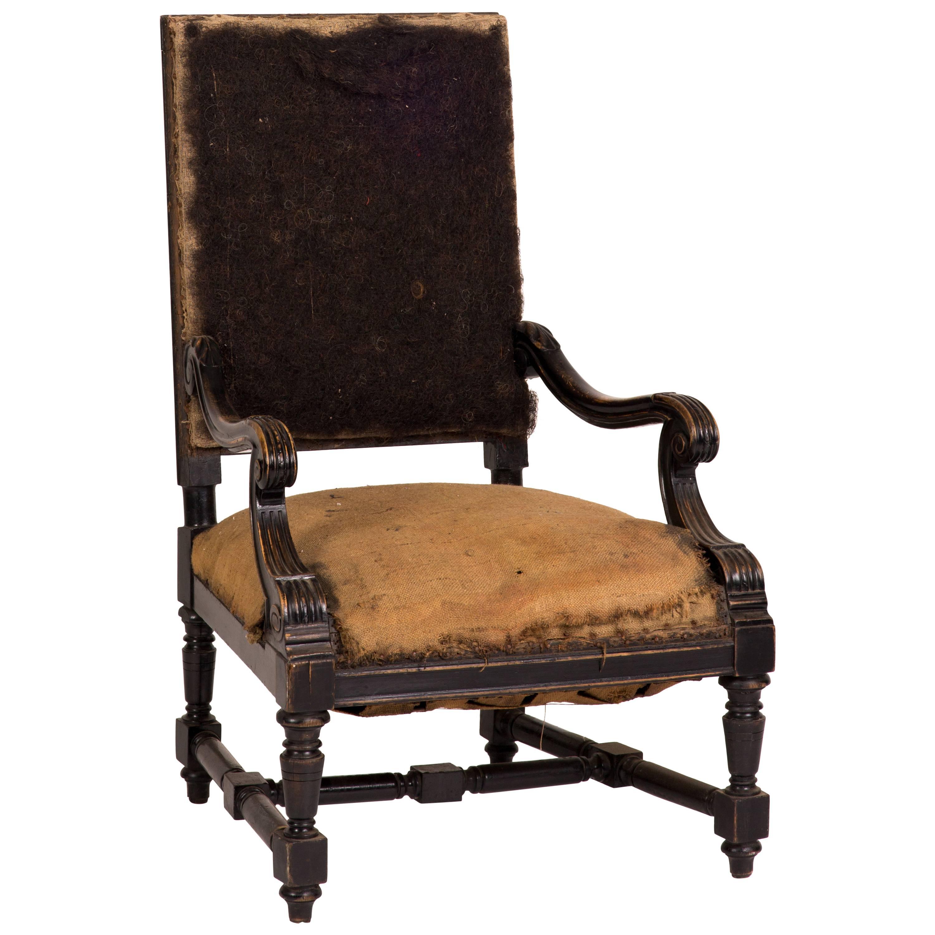 Late 19th Century French Deconstructed Upholstered Arm Chair