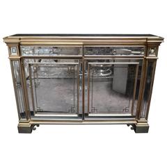 White Gold Mirrored Ferguson Copeland Commode