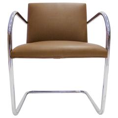 Mies van der Rohe Brno Tubular Lounge Chair in Leather