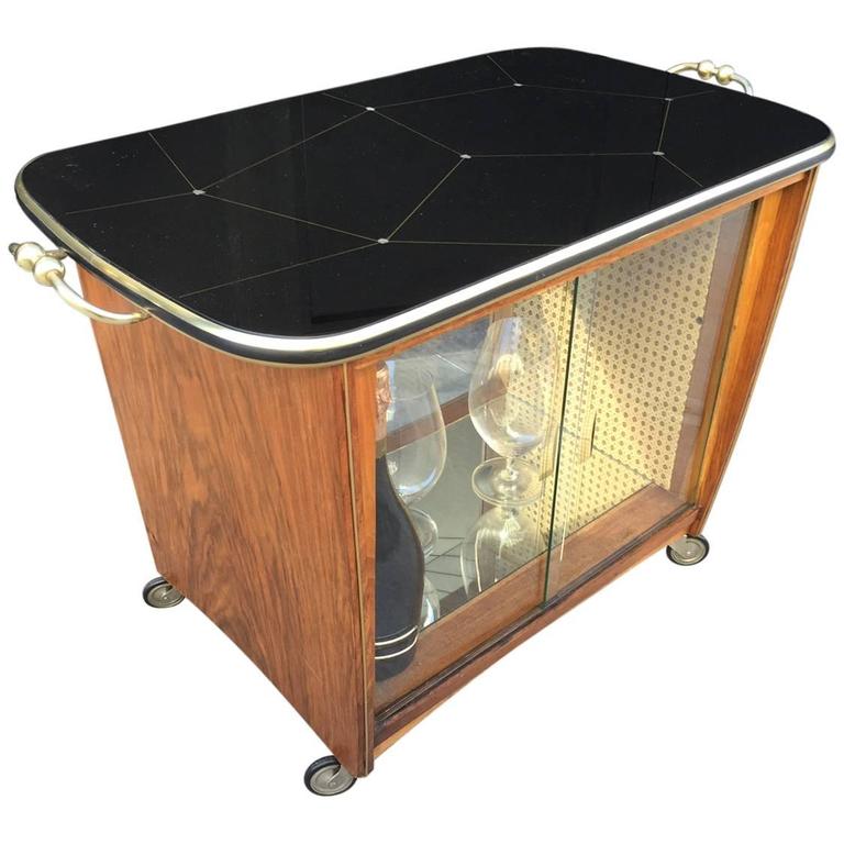 Italian Rosewood Liquor / Bar Cart For Sale at 1stdibs