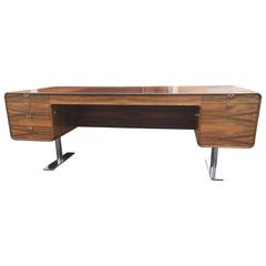 Important Leif Jacobsen, Rosewood Executive Desk, Made in Denmark