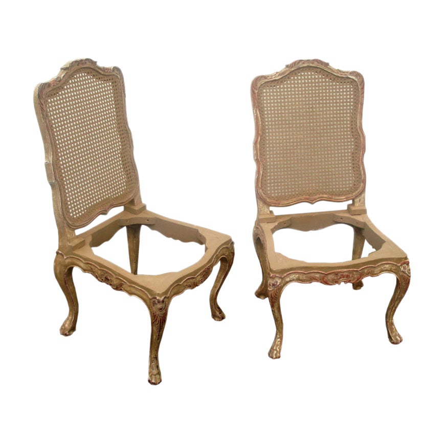 Pair of Italian Règence Style Side/Dining Chair For Sale