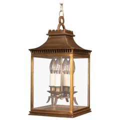French Bronze Four-Light Antique Hall Lantern
