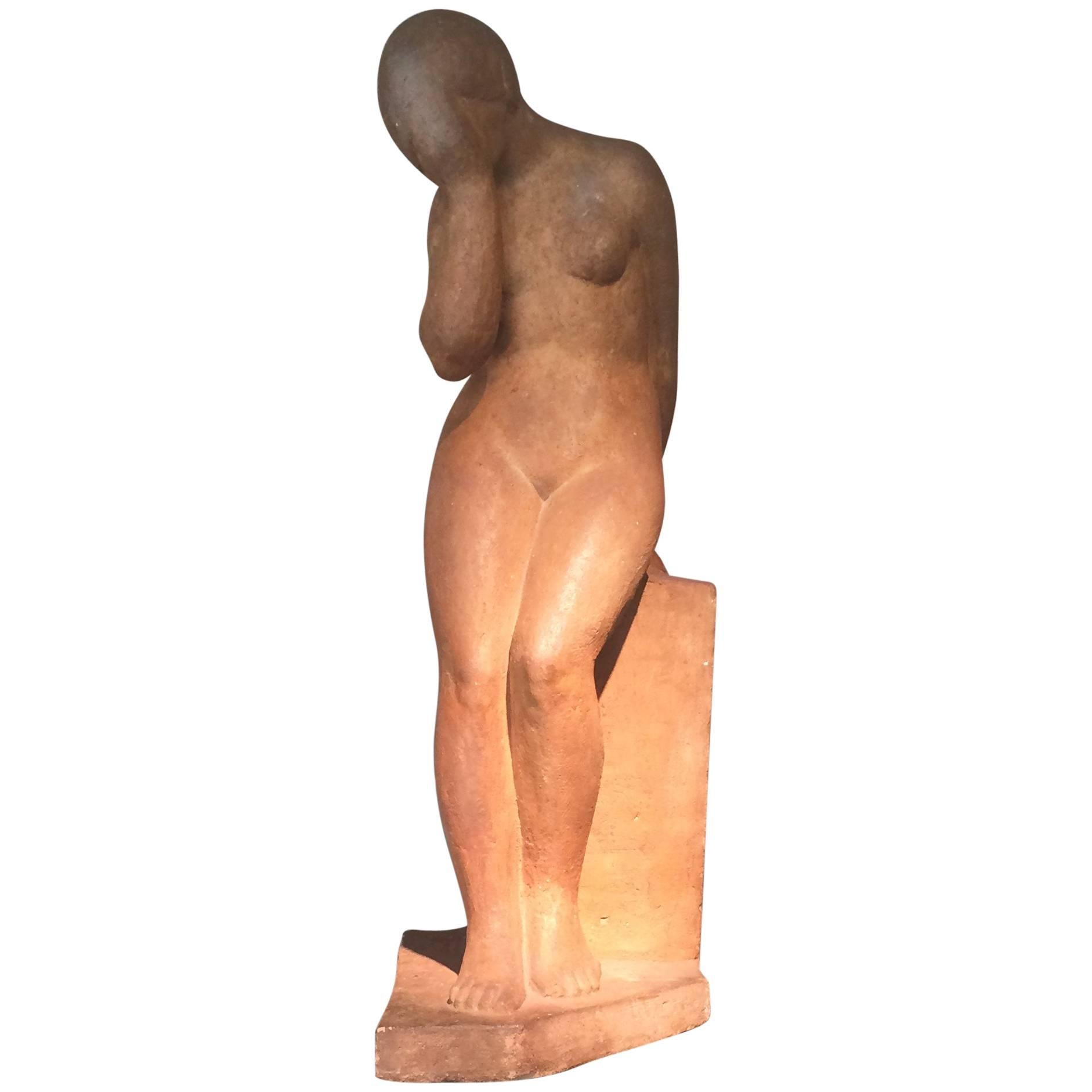 Joseph Andrau, Nu Debout ‘Nude Standing, ’ Terracota, 1935 For Sale