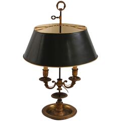 French Gilt-Brass Two-Light Bouillotte Lamp