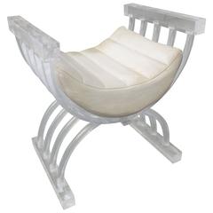 1970s Throne Lucite Bench or Stool