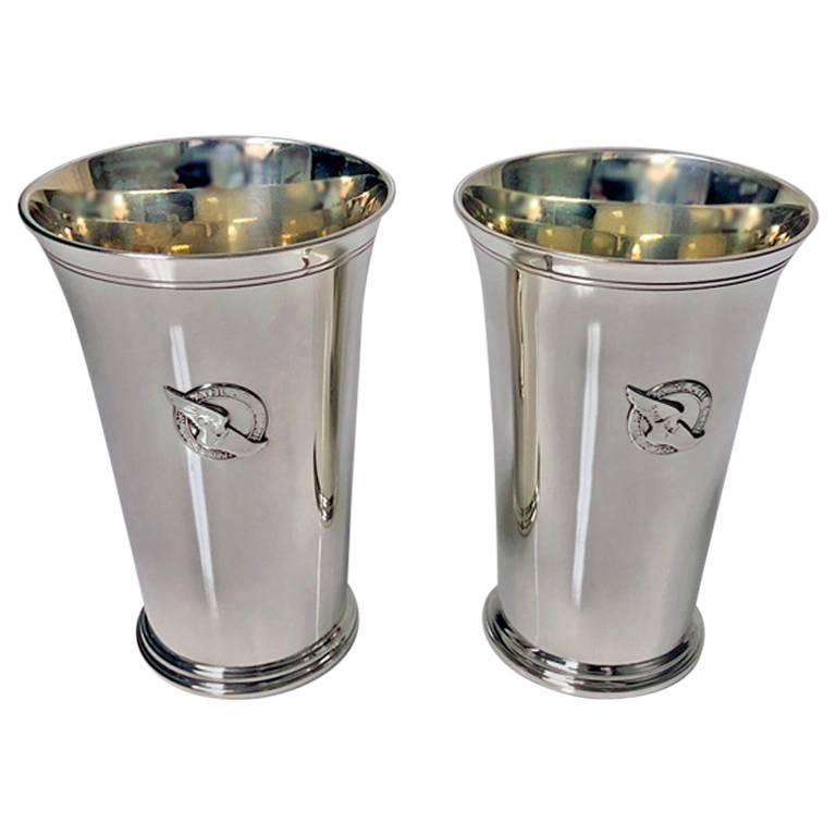 Pair of Tiffany Sterling Mint Julip Cups New York Athletic Club, circa 1937
