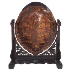 19th Century Antique Chinese Turtle Shell Vanity Mirror