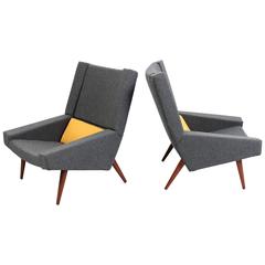 Rare Pair of Illum Wikkelsø Lounge Chairs