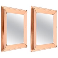 Pair of Two-Tone Wall Mirrors in the Manner of Fontana Arte